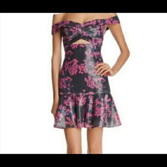 WAYF Janet Sequin Dress Purple Floral Sz XS - Picture 2 of 9